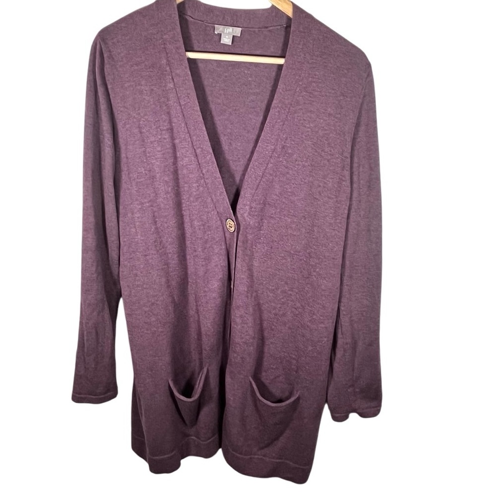 J. Jill Mauve Button Down Long Sleeve Cardigan with Pockets Size Medium